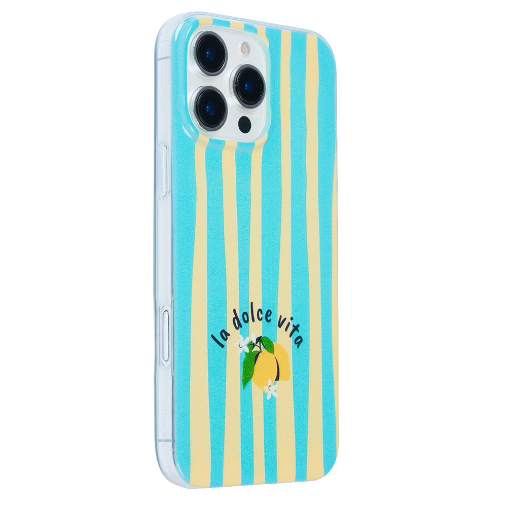 Til iPhone 17 Cover Varmeoverførsel Stribet Mønster Blød TPU Anti-Ridse Telefoncover