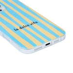For iPhone 16 Pro Max Case Heat Transfer Striped Pattern Soft TPU Anti-Scratch Phone Cover