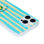For iPhone 15 Case Heat Transfer Striped Pattern Soft TPU Anti-Scratch Phone Cover