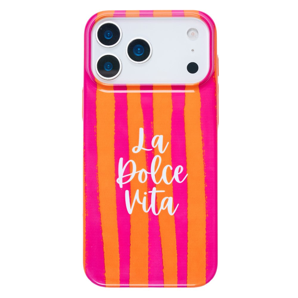 For iPhone 15 Pro Case IMD Striped Pattern Hard PC Protective Phone Cover