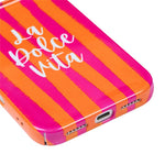 For iPhone 15 Pro Case IMD Striped Pattern Hard PC Protective Phone Cover
