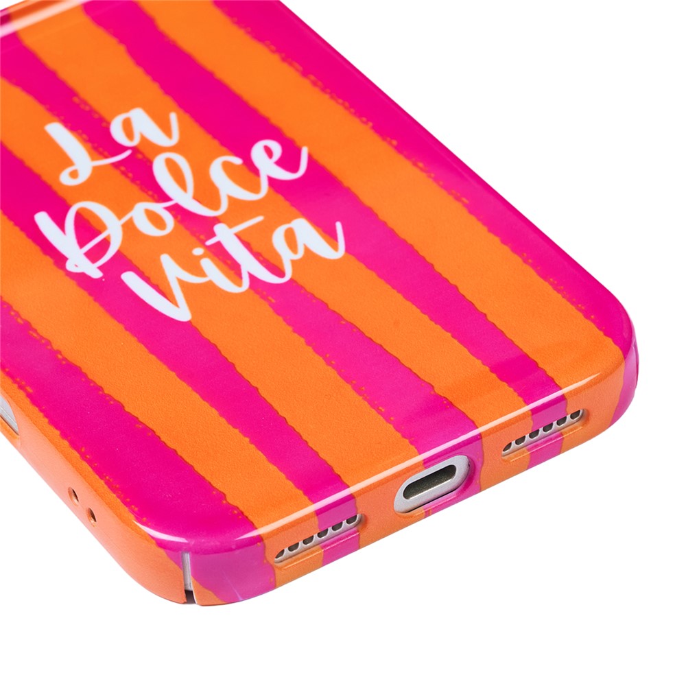 For iPhone 15 Pro Case IMD Striped Pattern Hard PC Protective Phone Cover