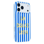 Til iPhone 14 Pro etui IMD stribet mønster hårdt PC beskyttende telefoncover