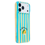 For iPhone 13 Pro Max Case IMD Striped Pattern Hard PC Protective Phone Cover