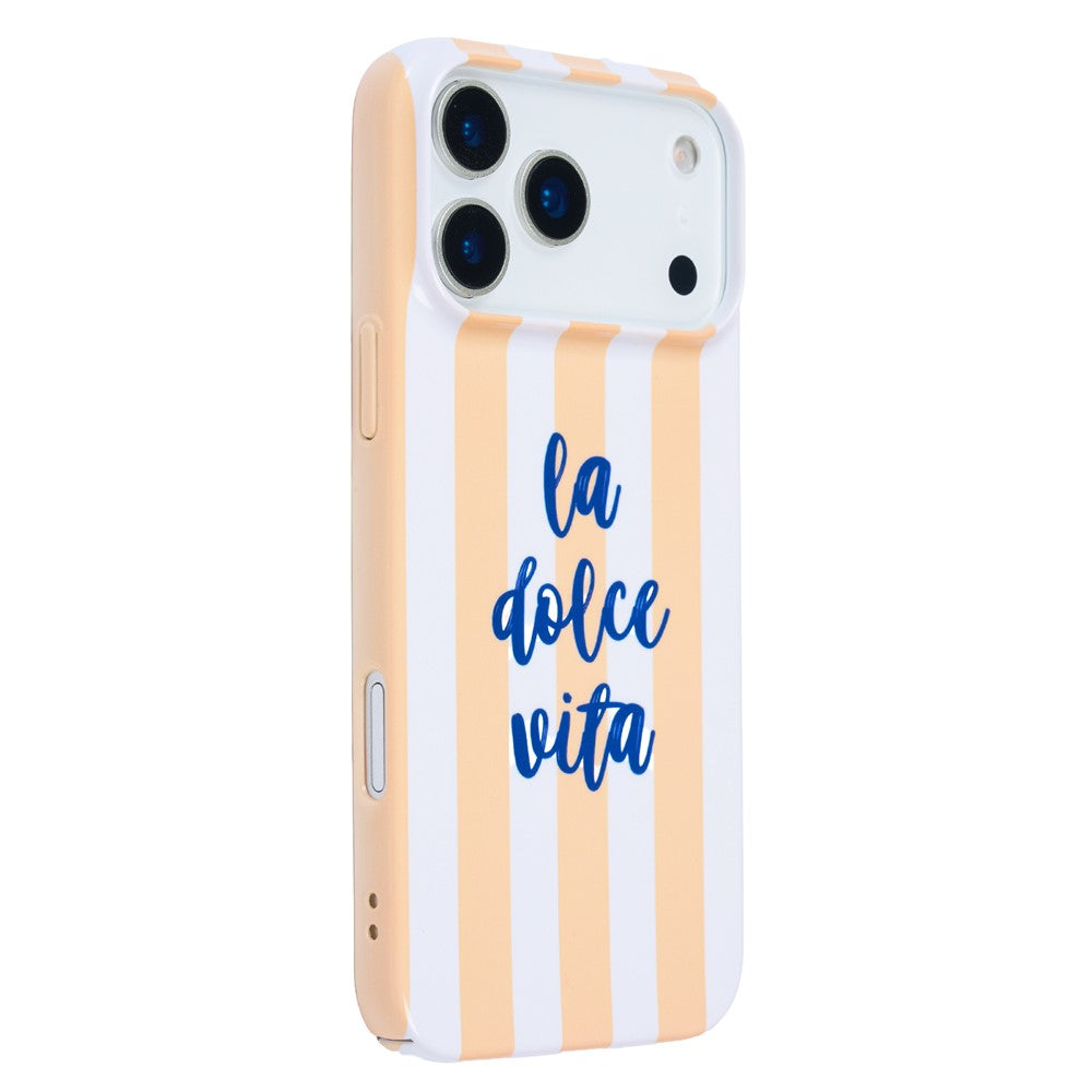 For iPhone 13 Pro Case IMD Striped Pattern Hard PC Protective Phone Cover