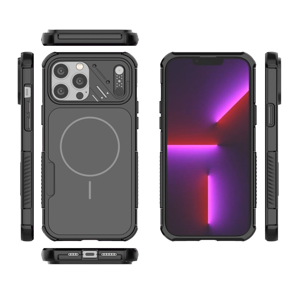 For iPhone 13 Pro Max Case Shockproof Airbag PC+TPU Phone Cover Compatible with MagSafe