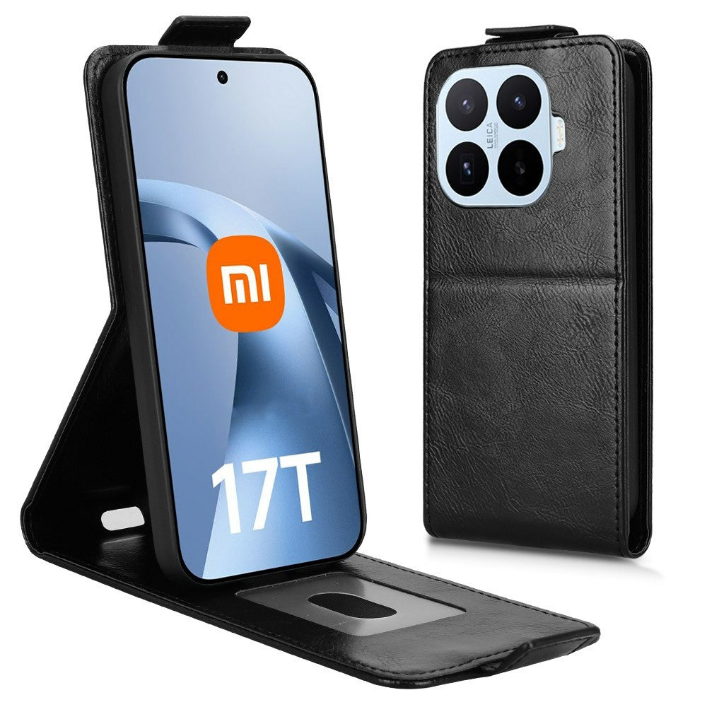 For Xiaomi 17T Stand Case Magnetic Clasp Vertical Flip Leather Phone Cover with Card Holder