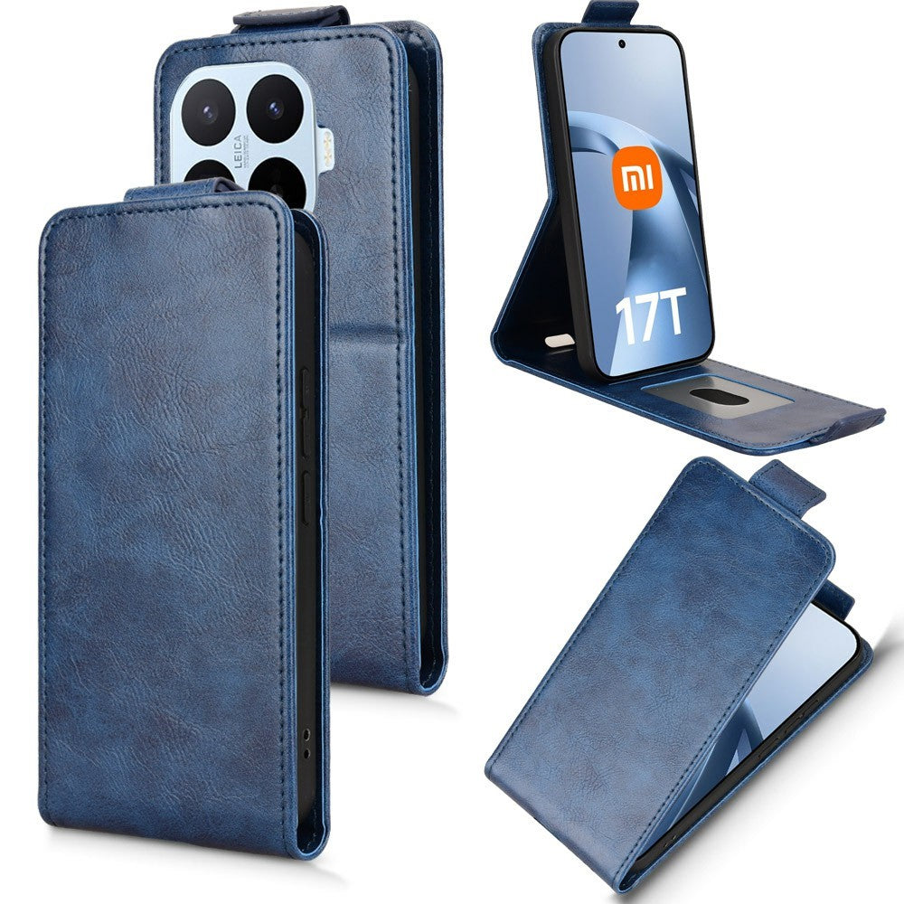 For Xiaomi 17T Stand Case Magnetic Clasp Vertical Flip Leather Phone Cover with Card Holder
