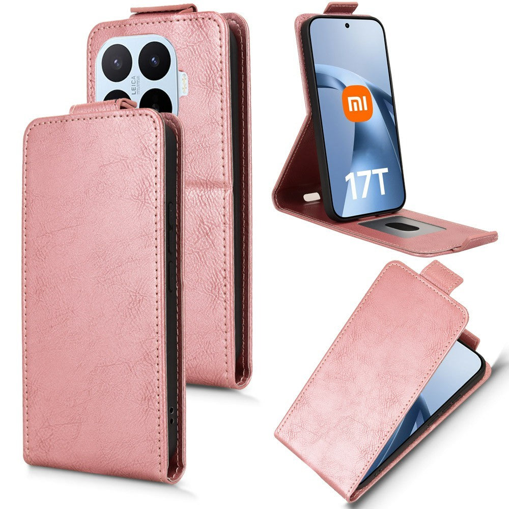 For Xiaomi 17T Stand Case Magnetic Clasp Vertical Flip Leather Phone Cover with Card Holder