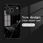 For Honor 600 Pro 5G Phone Case Marble Pattern Tempered Glass + PC + TPU Protective Phone Cover