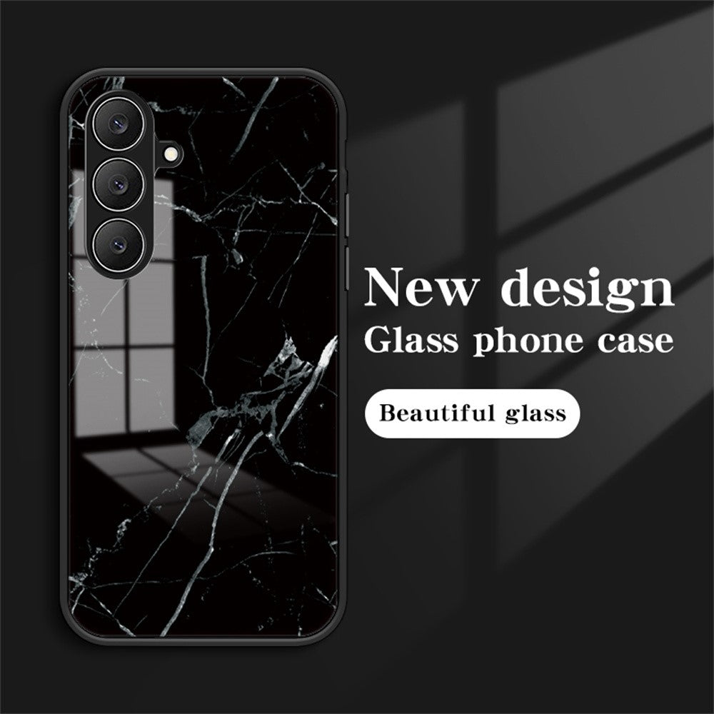 Til Samsung Galaxy S26 FE telefoncover Marmormønster Hærdet glas + PC + TPU beskyttende telefoncover