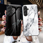 Til Samsung Galaxy S26 FE telefoncover Marmormønster Hærdet glas + PC + TPU beskyttende telefoncover