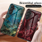 Til Samsung Galaxy S26 FE telefoncover Marmormønster Hærdet glas + PC + TPU beskyttende telefoncover