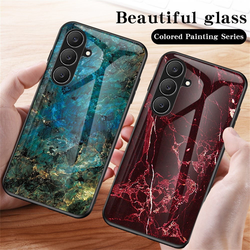 Til Samsung Galaxy S26 FE telefoncover Marmormønster Hærdet glas + PC + TPU beskyttende telefoncover