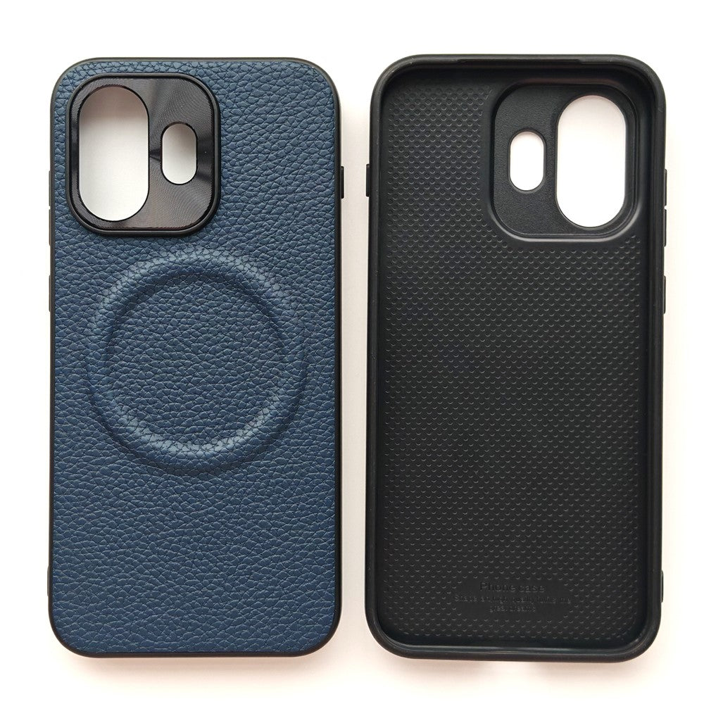 OnePlus 15T 5G Magnetiskt Skal Litchi Texture PU Läderbelagd PC + TPU Skyddande mobilskal
