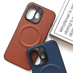 OnePlus 15T 5G Magnetiskt Skal Litchi Texture PU Läderbelagd PC + TPU Skyddande mobilskal