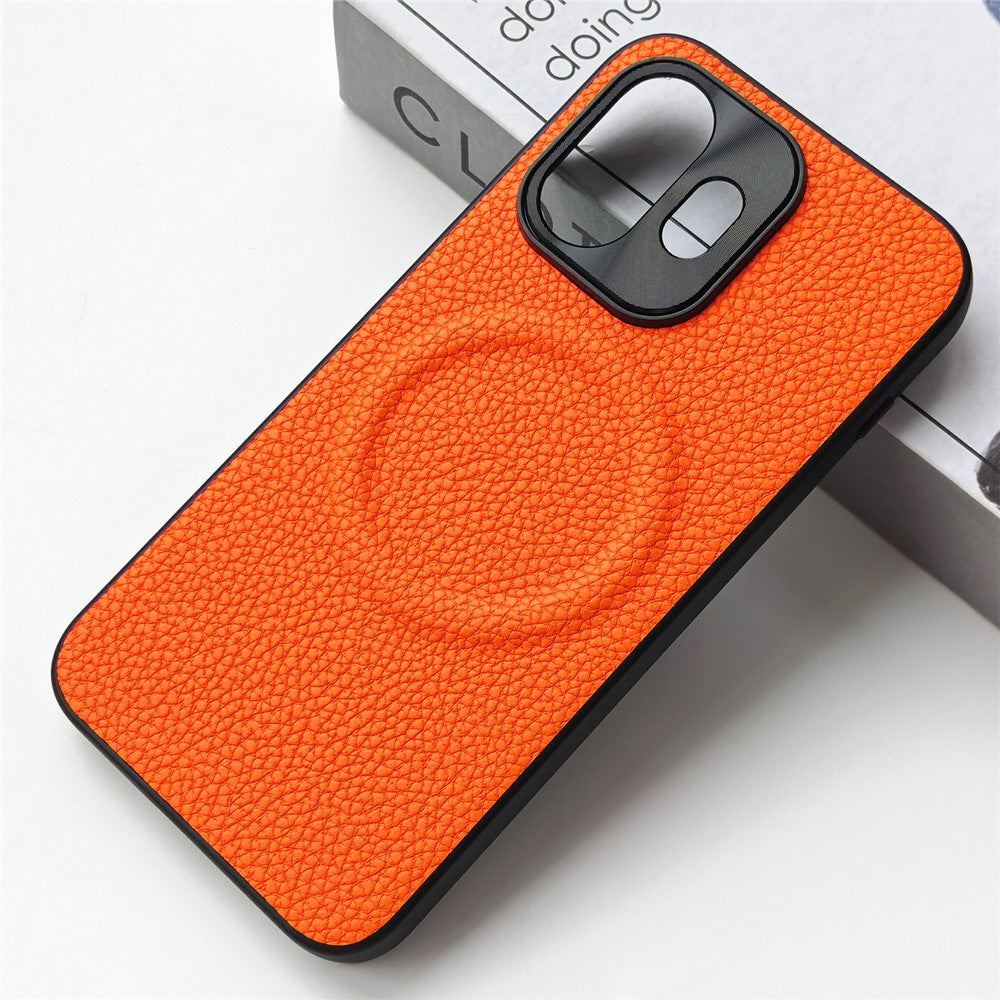 OnePlus 15T 5G Magnetiskt Skal Litchi Texture PU Läderbelagd PC + TPU Skyddande mobilskal