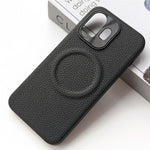 OnePlus 15T 5G Magnetiskt Skal Litchi Texture PU Läderbelagd PC + TPU Skyddande mobilskal