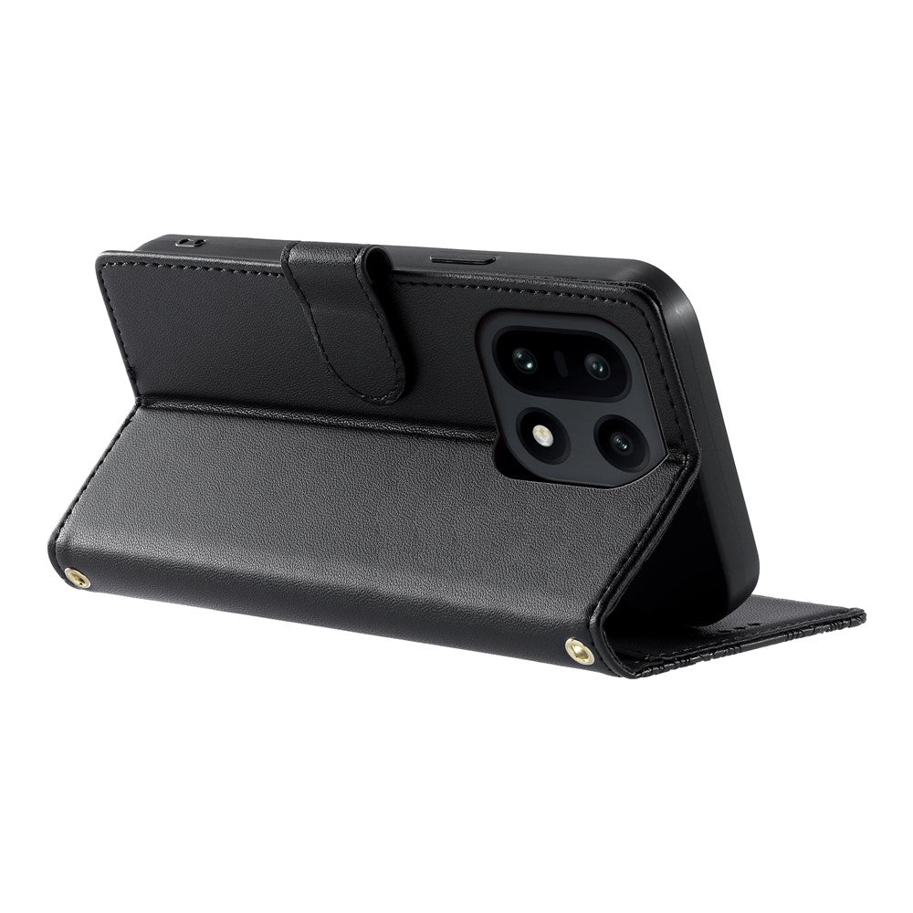 OnePlus 15 5G-skal Präglat Totem-läderfodral med flip-plånbok och handledsrem