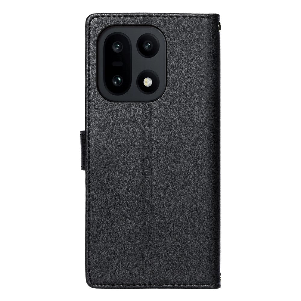 OnePlus 15 5G-skal Präglat Totem-läderfodral med flip-plånbok och handledsrem