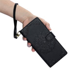 For Oppo Reno15 F 5G Case Embossed Totem Leather Flip Wallet Phone Cover with Wrist Strap