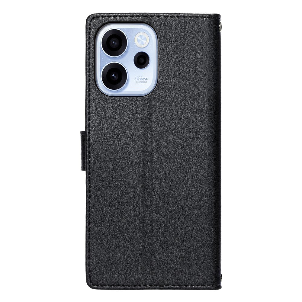 For Oppo Reno15 F 5G Case Embossed Totem Leather Flip Wallet Phone Cover with Wrist Strap