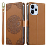 For Oppo Reno15 F 5G Case Embossed Totem Leather Flip Wallet Phone Cover with Wrist Strap