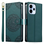For Oppo Reno15 F 5G Case Embossed Totem Leather Flip Wallet Phone Cover with Wrist Strap
