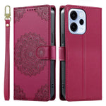 For Oppo Reno15 F 5G Case Embossed Totem Leather Flip Wallet Phone Cover with Wrist Strap