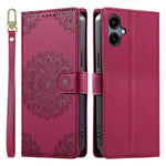 For Samsung Galaxy A08 5G / A08 4G / A07 5G / A06 5G / A06 4G Case Embossed Totem Leather Flip Wallet Phone Cover with Wrist Strap