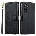 Samsung Galaxy A18 5G / A18 4G / A17 5G / A17 4G / A26 5G / A16 5G / A16 4G-cover i præget totemlæder, pung med håndledsrem