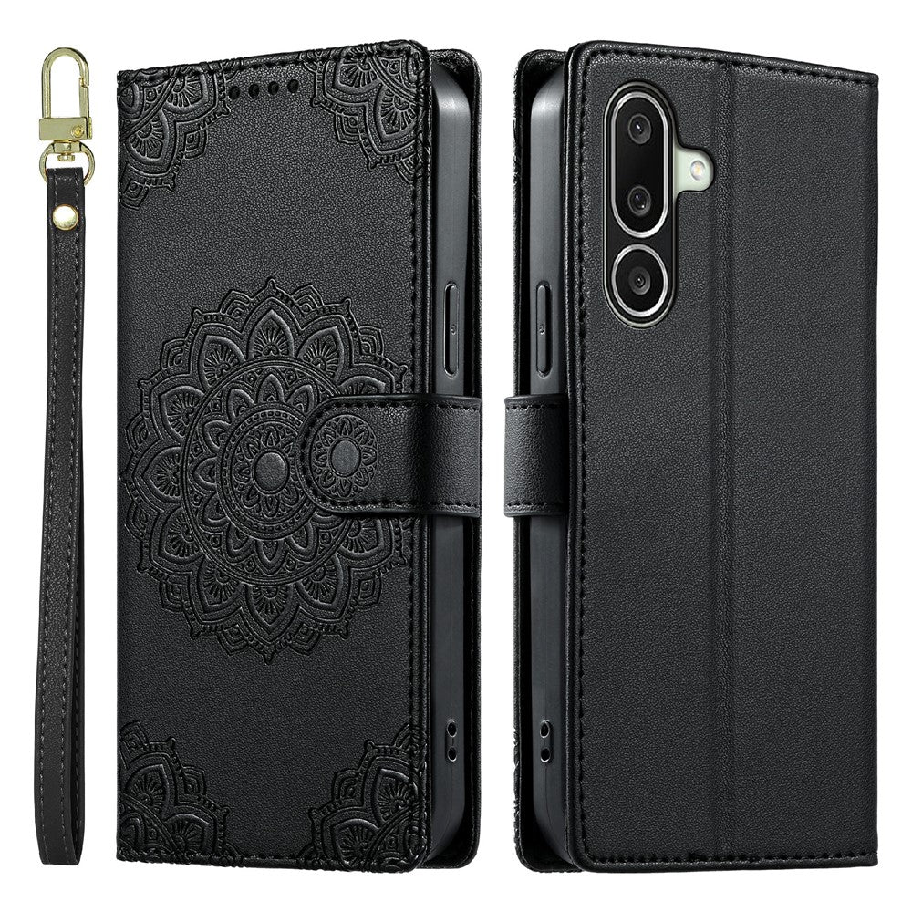 For Samsung Galaxy A27 5G Case Embossed Totem Leather Flip Wallet Phone Cover with Wrist Strap