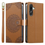 For Samsung Galaxy A27 5G Case Embossed Totem Leather Flip Wallet Phone Cover with Wrist Strap