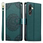 For Samsung Galaxy A27 5G Case Embossed Totem Leather Flip Wallet Phone Cover with Wrist Strap