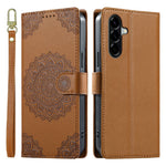 Til Samsung Galaxy A57 5G Etui Præget Totem Læder Flip Tegnebog Telefoncover med Håndrem