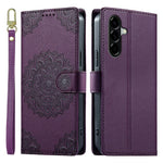 Til Samsung Galaxy A57 5G Etui Præget Totem Læder Flip Tegnebog Telefoncover med Håndrem