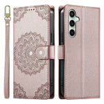For Samsung Galaxy S24 FE Case Embossed Totem Leather Flip Wallet Phone Cover with Wrist Strap