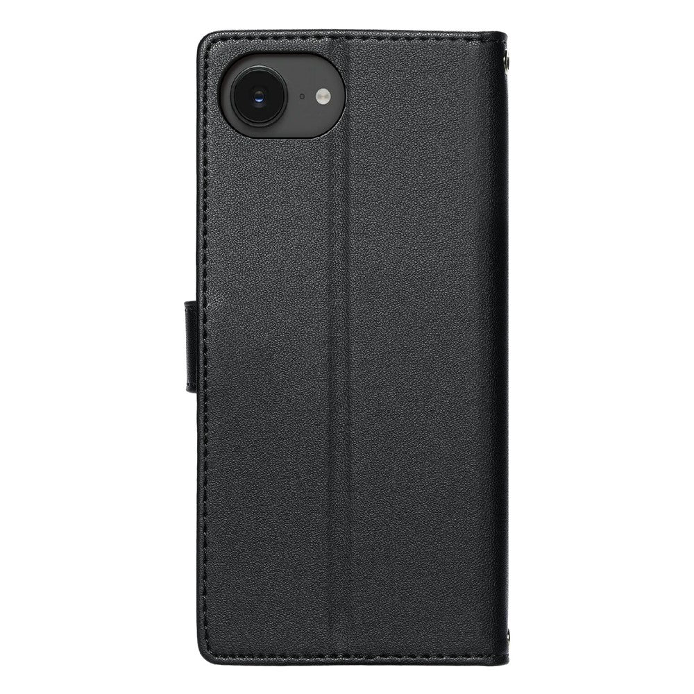 Til iPhone 17e / 16e etui Præget Totem Læder Flip Wallet Telefoncover med Håndrem