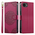 Til iPhone 17e / 16e etui Præget Totem Læder Flip Wallet Telefoncover med Håndrem