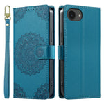 Til iPhone 17e / 16e etui Præget Totem Læder Flip Wallet Telefoncover med Håndrem