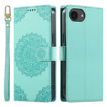 Til iPhone 17e / 16e etui Præget Totem Læder Flip Wallet Telefoncover med Håndrem