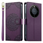 For Honor X70 5G  /  X9d 5G  /  Magic8 Lite 5G Case Embossed Totem Leather Flip Wallet Phone Cover with Wrist Strap