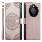 For Honor X70 5G  /  X9d 5G  /  Magic8 Lite 5G Case Embossed Totem Leather Flip Wallet Phone Cover with Wrist Strap