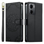 Xiaomi Redmi 15a 5G / R70 5G / R70m 5G-skal, präglat totemläder med flip-fodral och handledsrem.