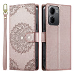 Xiaomi Redmi 15a 5G / R70 5G / R70m 5G-cover, præget totemlæder med flip-etui og håndledsrem