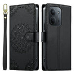 Xiaomi Redmi 15C 4G (Global) (171 mm) / 15C 5G (Global) (171 mm) / Poco C85 4G (171 mm) fodral Präglat totemläderfodral med flip-fodral och handledsrem