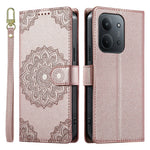 Xiaomi Redmi 15C 4G (Global) (171 mm) / 15C 5G (Global) (171 mm) / Poco C85 4G (171 mm) fodral Präglat totemläderfodral med flip-fodral och handledsrem