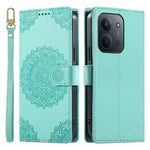 Xiaomi Redmi 15C 4G (Global) (171 mm) / 15C 5G (Global) (171 mm) / Poco C85 4G (171 mm) fodral Präglat totemläderfodral med flip-fodral och handledsrem
