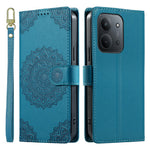 Xiaomi Redmi 15C 5G (EU) (173 mm) / 15C 4G (EU) (173 mm) fodral Präglat totemläderfodral med flip-fodral och handledsrem
