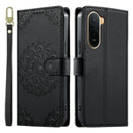 For Xiaomi Redmi A7 Pro 4G (171.56mm)  /  Poco C85x 5G Case Embossed Totem Leather Flip Wallet Phone Cover with Wrist Strap